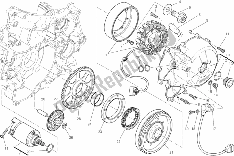 Alle onderdelen voor de Elektrisch Starten En Ontsteken van de Ducati Superbike 1199 Panigale S USA 2013